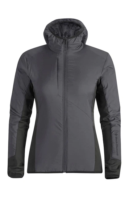 Black Diamond Deployment Hybrid Hoody Jacket Smoke Grey Merino Womens Medium New