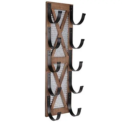 Autumn Alley Farmhouse Towel Holder, Rustic Wine Rack, Rolled Towel Rack, and