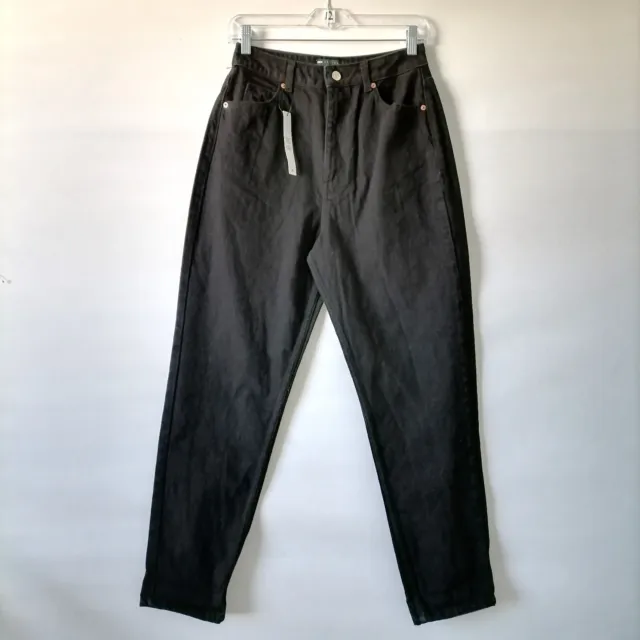 NWT Asos Design Black Womens High Rise Tapered Leg Classic Mom Jeans Size 28/32