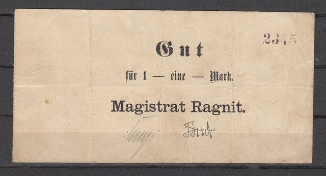 Ragnit - City - 1 Mark - O.D Dießner 304.2a - Kn 2001-3000 - Cancelled