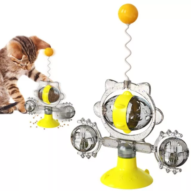 Dispensador de comida para mascotas de juguete para gatos alimentador lento bola de comida con fugas para gatos