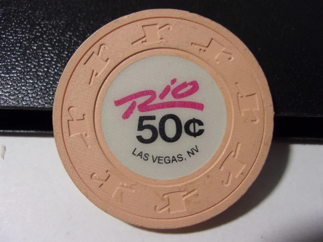 RIO HOTEL CASINO 50¢ hotel casino gaming poker chip - Las Vegas, NV