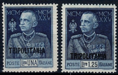COLONIE TRIPOLITANIA 1925-26 GIUBILEO DEL RE 3 VALORI G.O* 