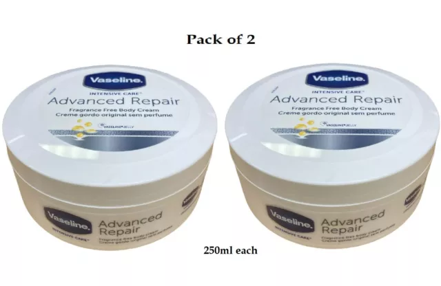 2 X Vaseline Intensive Care Advanced Repair Body Cream 250ml (Pack of 2)