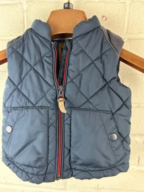 Baby Next Navy Quilted Boys Bodywarmer Gilet Coat Jacket  6-9 Months #LH