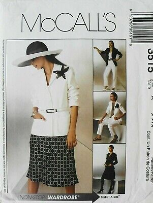 McCalls Sewing Pattern 3515 Skirt Trousers Jacket 12-16 Vintage B&W COVER UNCUT