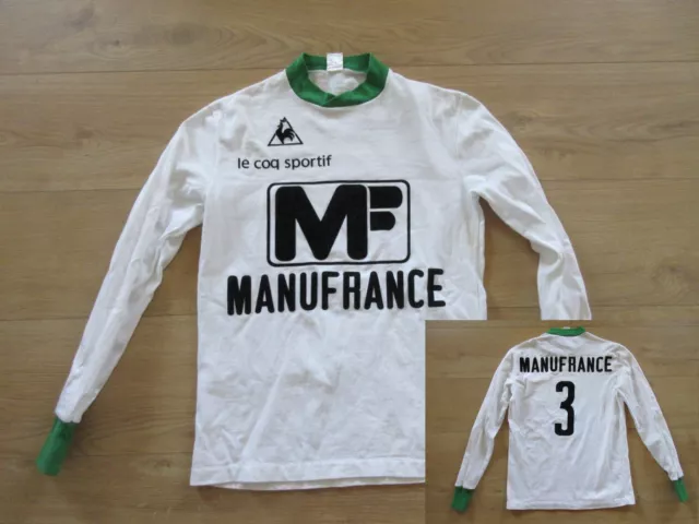 MAILLOT SAINT ETIENNE N 3 MANUFRANCE LE COQ SPORTIF VINTAGE BLANC