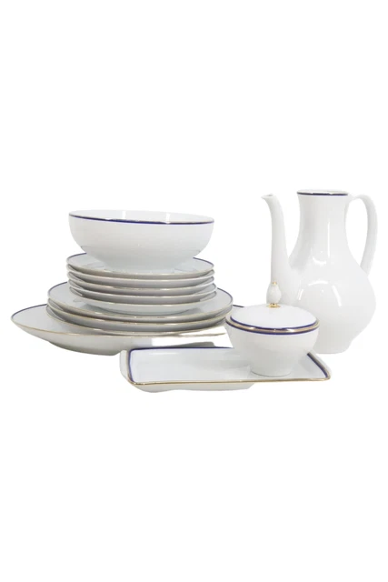 Servicio de café ESCHENBACH BAVARIA blanco Ø 21 cm porcelana oro color