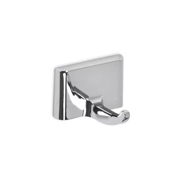 4 Pc. Polished Chrome Single Coat Robe Towel Hook - Bright Zamac - Solid Metal