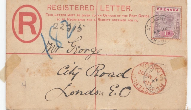 Grenada: 1924 St.George Registered Letter To London