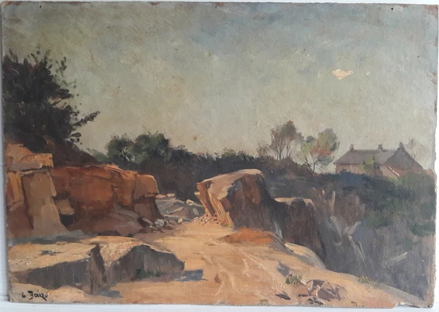 Leon Baize (1848-?) Peinture Huile Sur Bois - Paysage