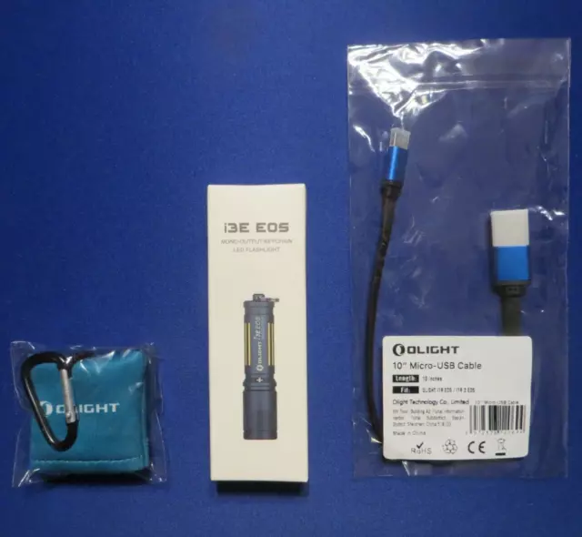 Linterna OLIGHT i3E EOS (Azul Sueño) + Paño de Limpieza de Llavero y Micro USB