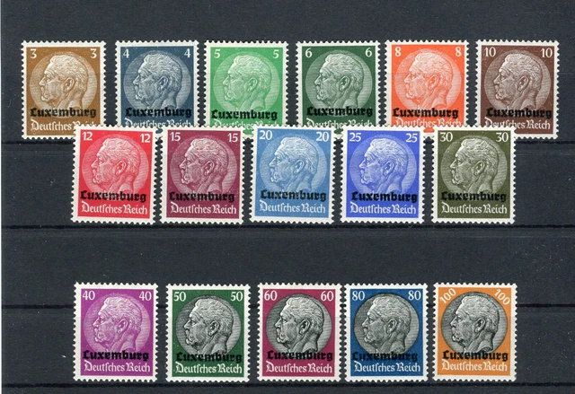 Luxemburg Deutsche Besetzung 1 -16 Satz postfrisch (11457)