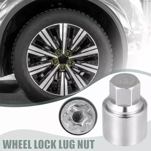 532 Metal Wheel Lock Lug Nut Anti Theft Lug Nut Screw Key for Volkswagen Magotan