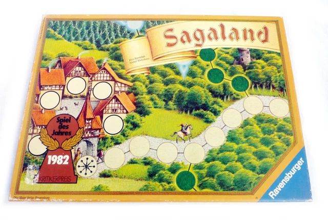 SAGALAND Gesellschaftsspiel Komplett 1982 Vintage Braune Version