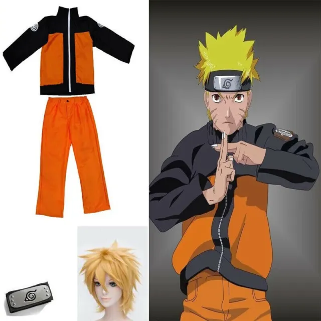 Adult Kids Naruto Shippuden Uzumaki Naruto Cosplay Costume Boys Role Play Suit