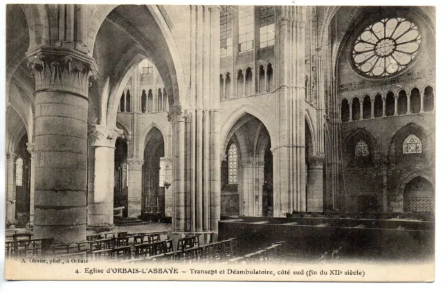 ORBAIS L' ABBAYE - Marne - CPA 51 - l' église - vue interieure