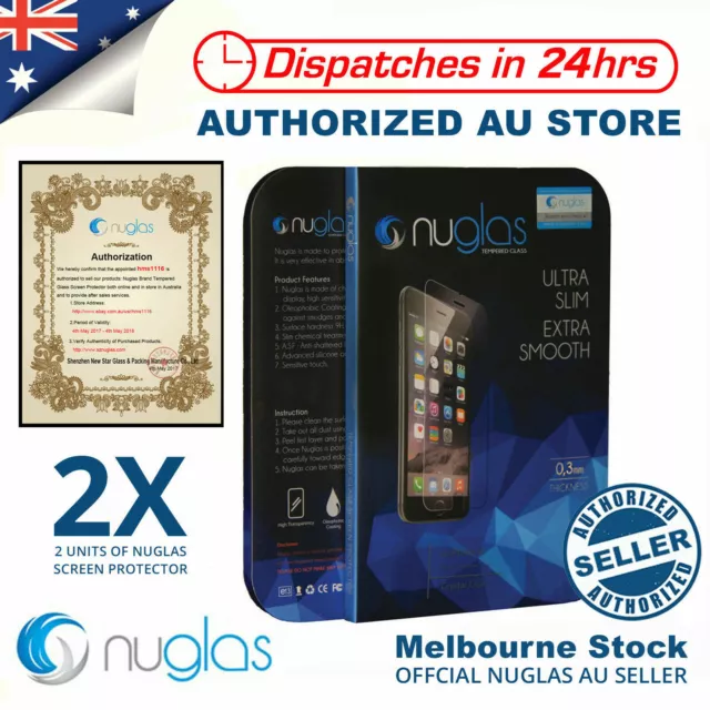 2x Tempered Glass Screen Protector for Apple iPhone 8 7 6 Plus 5S XS Max Nuglas