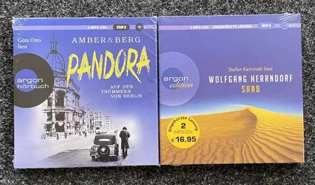 Hörbuch Krimi/Thriller  Paket - Amber&Berg Pandora + Herrendorf Sand- 25 Stunden