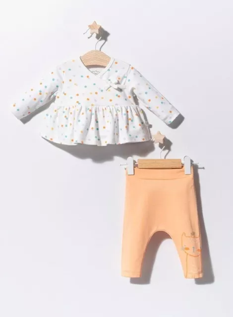 Nuovo abito bambino set 2 pezzi per bambina abito e pantaloni della tuta taglia 56 62 68 74 2