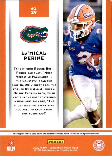 2020 Panini Contenders Game Day Ticket #29 La'Mical Perine Florida Gators 2