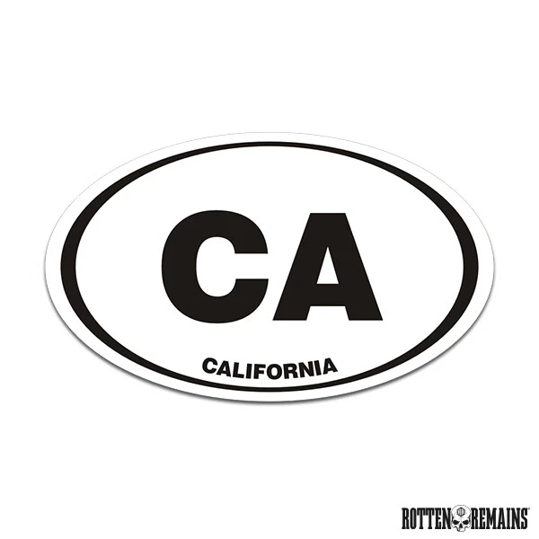 California CA State Oval Decal Euro Vinyl Sticker e7m