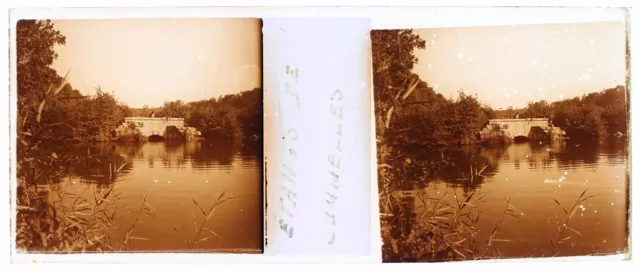 FRANCE Ponds de Commelle Oise c1930 Photo Stereo Glass Plate Vintage V15L33n6 2