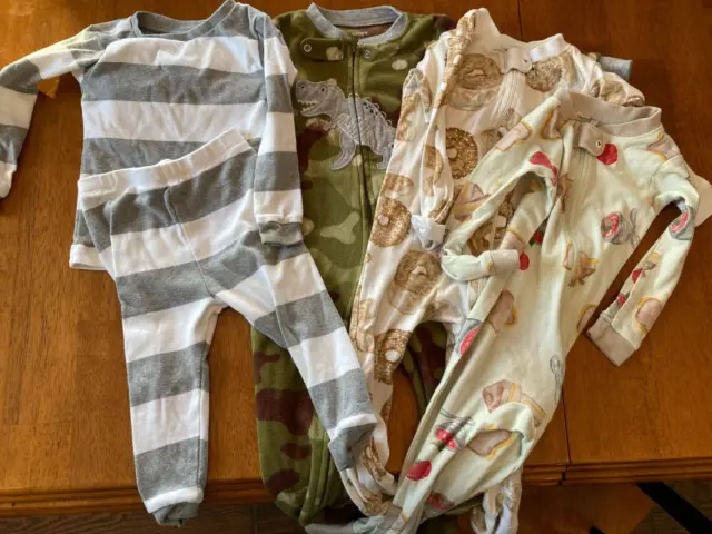 Burts Bees Baby -18 month boys pajamas lot ,EUC