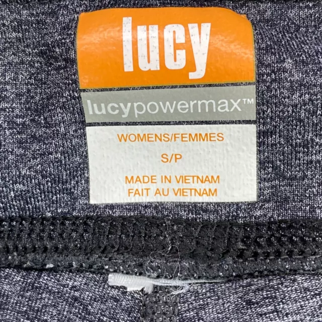 Lucy Power Max Capri Leggings Womens Small Cropped Heather Gray CC Pocket Sports 2