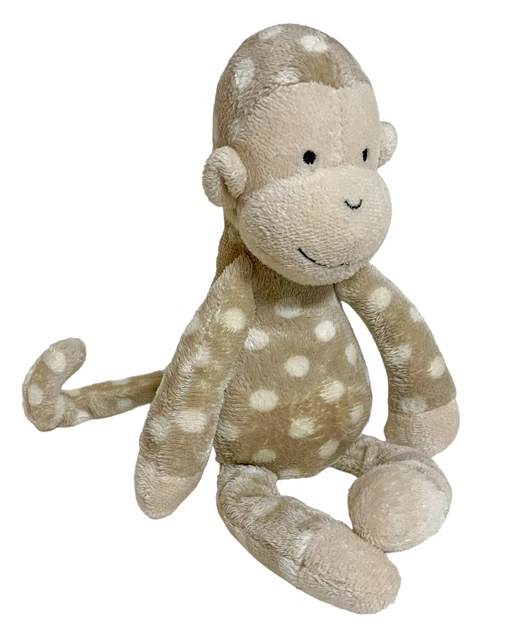 JELLYCAT MONTY MONKEY Stuffed Animal Plush Baby Lovey 9in Beige White
