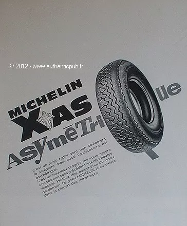 Publicite Pneu Michelin X As Asymetrique Bibendum De 1967 French Ad Pub