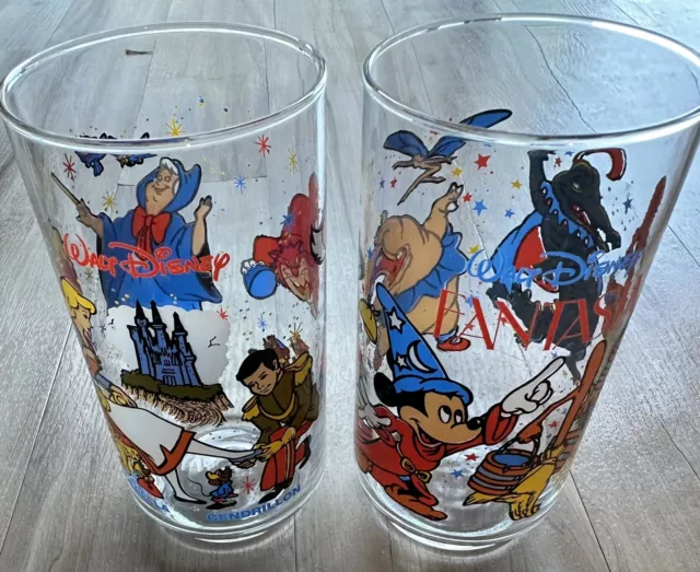 VINTAGE 1980S DISNEY/MCDONALDS/COCA cola Glasses Set of 2, Beauty