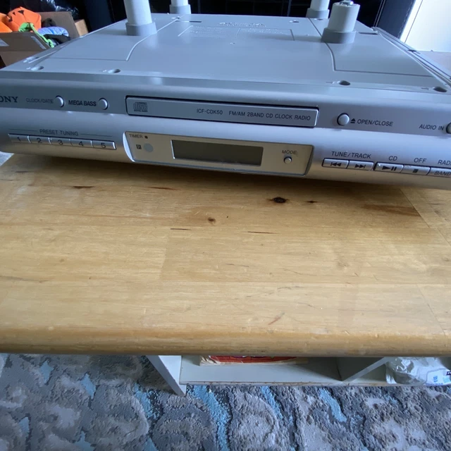 SONY ICFCDK50 UNDER FM/AM Radio CD Player AUX Clock Tested
