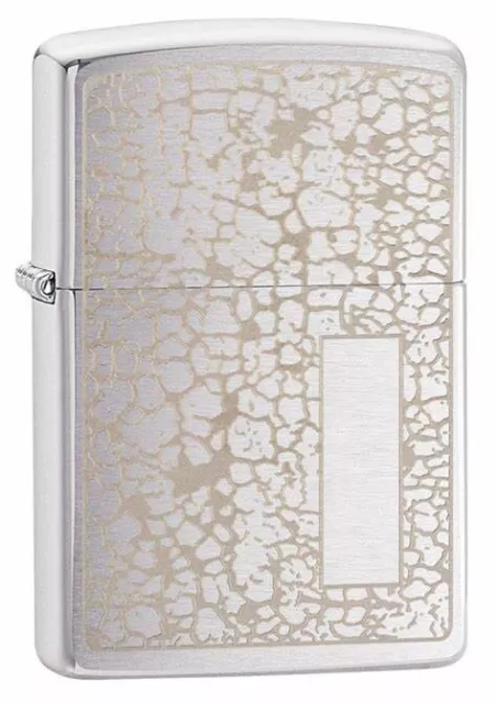 Zippo 49208, Crackle Pattern, Brushed Chrome Finish Lighter, Full Size