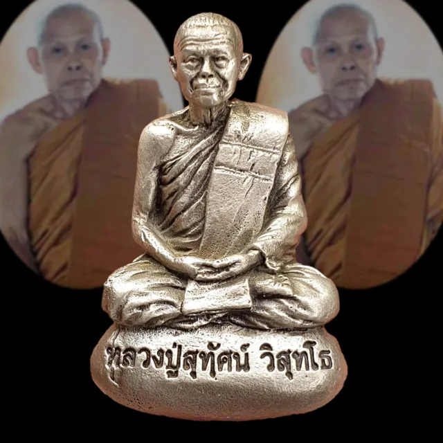 ✅ฺGenuine Thai Amulet Statue Phra LP SUTHAT Protection Holy Magic Wealth RARE FS
