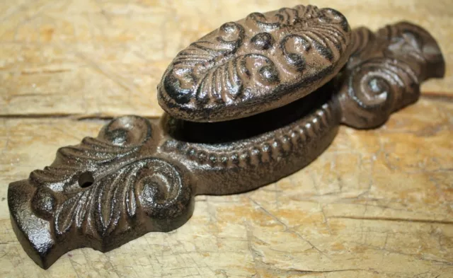 2 Cast Iron Antique Victorian Style OVAL Drawer Pull, Barn Handle, Door Handles