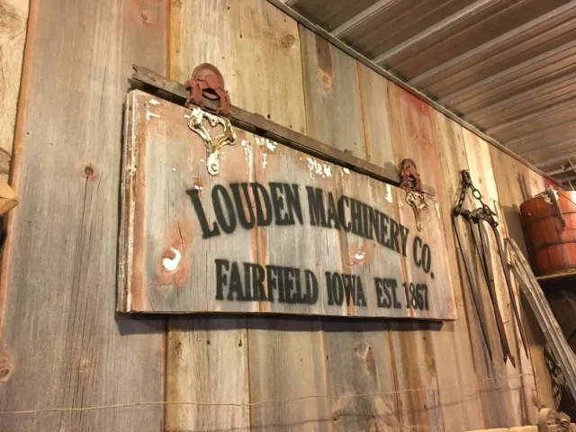 barn wood sign /  antique barn door roller louden sign/ rustic man cave sign 5