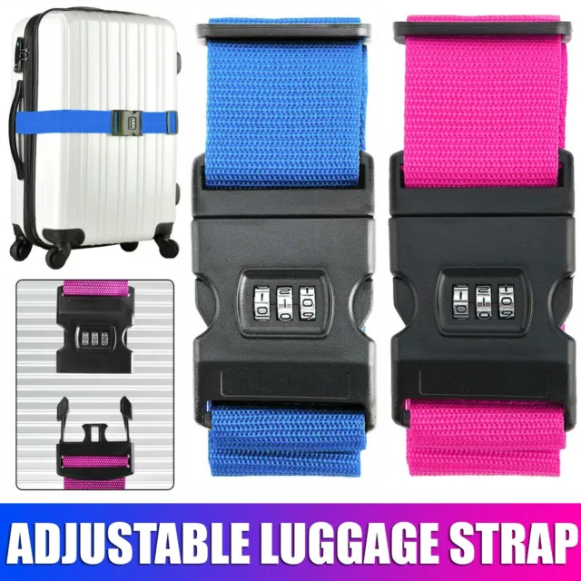 Adjustable Luggage Suitcase Baggage Tie Straps Belt Travel Safety Extra Strong