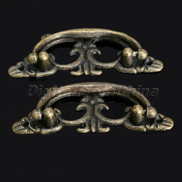 2 pièces vintage poignée de traction anneau matériel pour armoire commode tiroir d'armoire 2