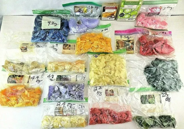 Paquete de cera para velas Yankee 5 libras 12 sabores diferentes + cubos sacionales de aroma