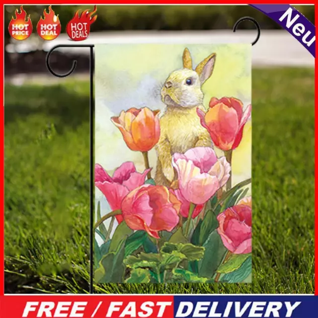 Easter Decorations Welcome Rabbit Welcome Flag Vertical Flags Outdoor Decoration