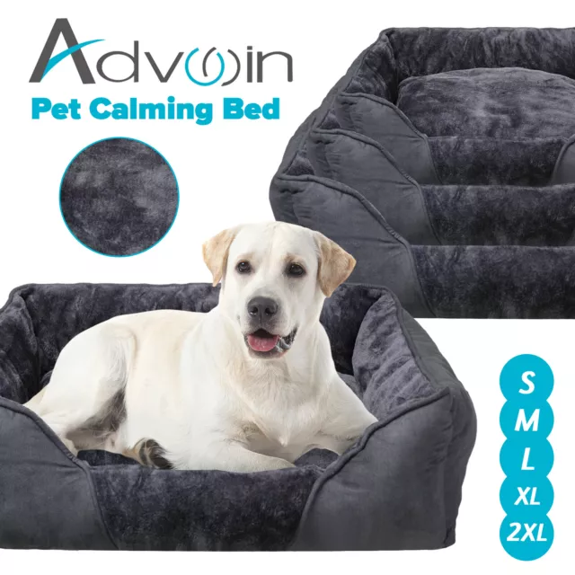 Advwin Pet Bed Washable Dog Cat Mat Calming Warm Soft Nest Sleeping Kennel Cave