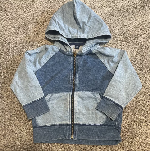 BABY GAP Boys 3T Hoodie SWEATSHIRT Zip JACKET Blue