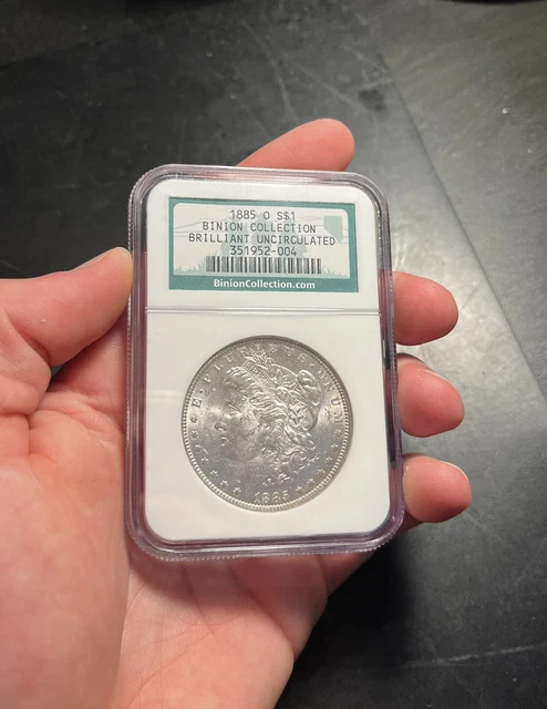 1885-O NGC Brillian Uncirculated Binion Collection Morgan Dollar