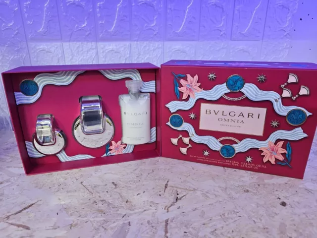 Set Donna,bulgari omnia crystalline,eau de Toilette da 65 ml+edp Da 15 ml+bl 75