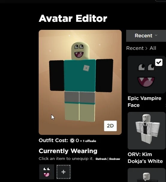 Og 2009 roblox account with epic vampire face workclock 52 off