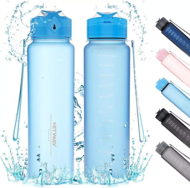 HITWAY 1L Trinkflasche Wasserflasche Outdoor Auslaufsicher Sportflasche BPA-Frei