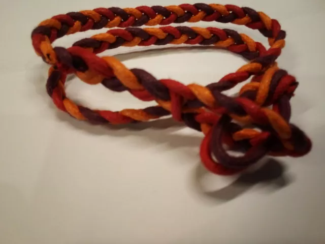 NEW JAMES AVERY 16in RETIRED RED, ORANGE, BROWN BRAIDED BRACELET WRAPS TWICE 2x