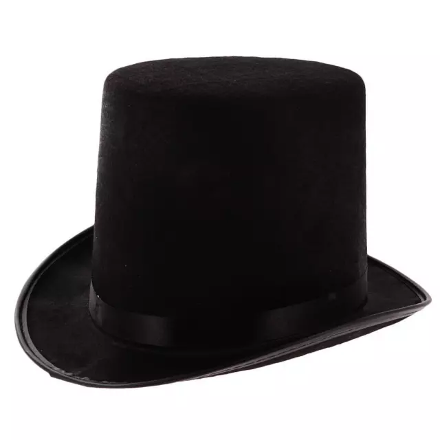 Tall Black Top Hat   Steampunk Magician Ringmaster Costume