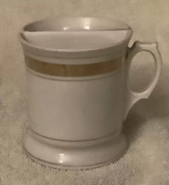 Vintage White Shaving Mug With Gold Trim Mustache Cup - Stamped Made In Bavaria